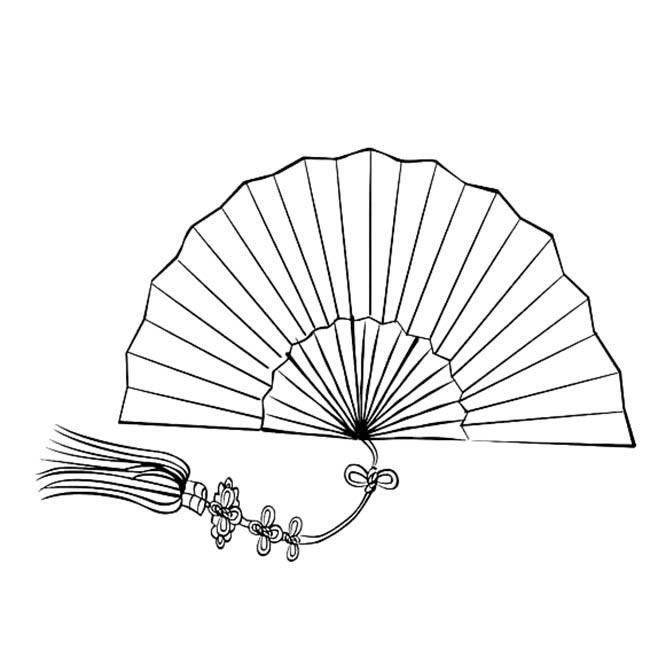 折扇物品简笔画步骤图片大全