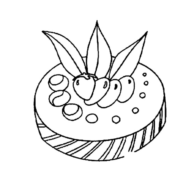 水果蛋糕食物简笔画步骤图片大全