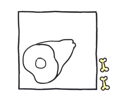 四步画出鸡腿简笔画图片