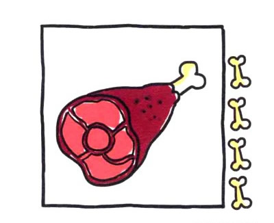 四步画出鸡腿简笔画图片