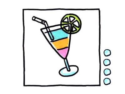 四步画出鸡尾酒简笔画图片