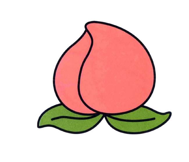 两个彩色水蜜桃儿童简笔画图片