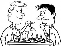 坐着下棋的人简笔画图片