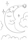 星星月亮卡通简笔画图片