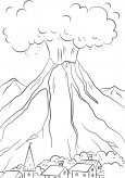 火山爆发怎么画简笔画图片