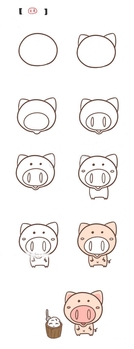 可爱的小猪简笔画图片
