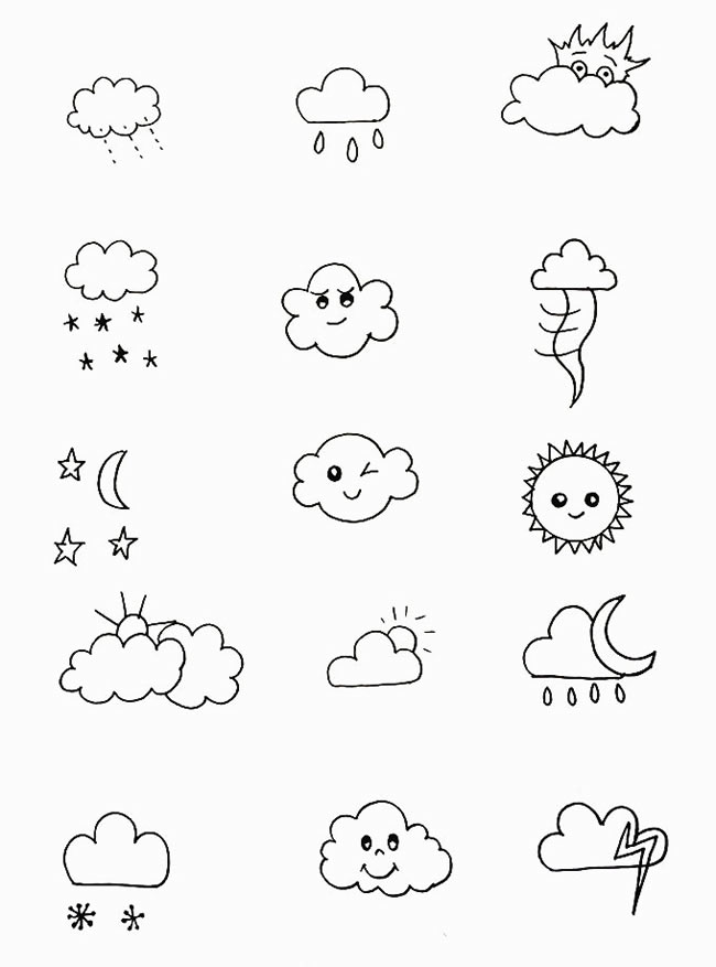 天气简笔画图片大全