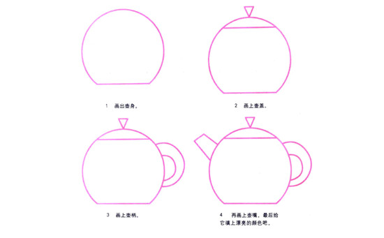 茶壶简笔画的画法步骤