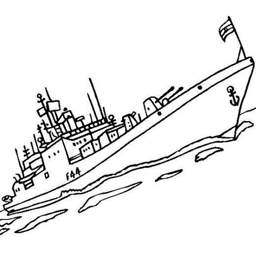 乘风破浪的巡洋舰简笔画图片