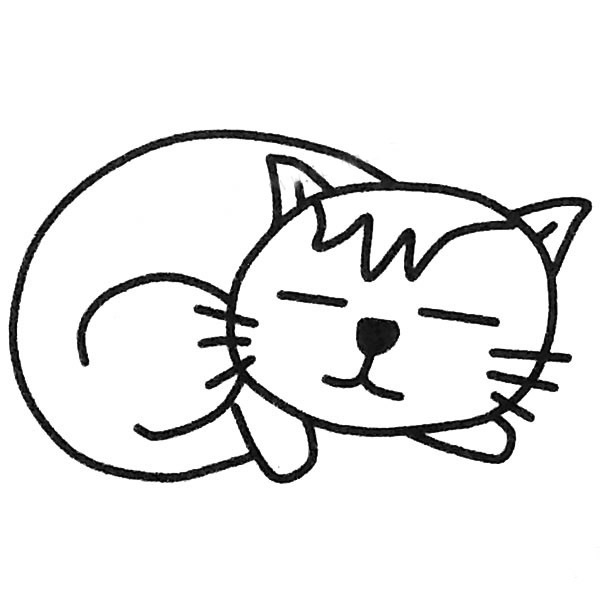 可爱的小懒猫简笔画图片