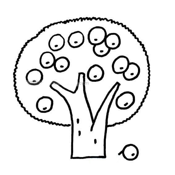 简笔画苹果树图片