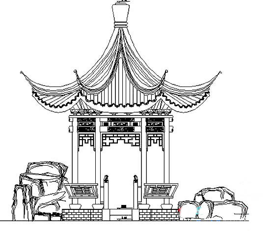 园林建筑亭子的画法简笔画图片