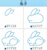 四步画出一只可爱的小白兔