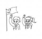少先队员敬礼简笔画图片