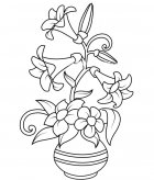 百合花插花简笔画图片