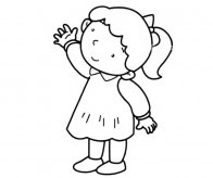 可爱的小女孩简笔画图片