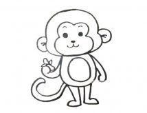 吃香蕉的猴子简笔画