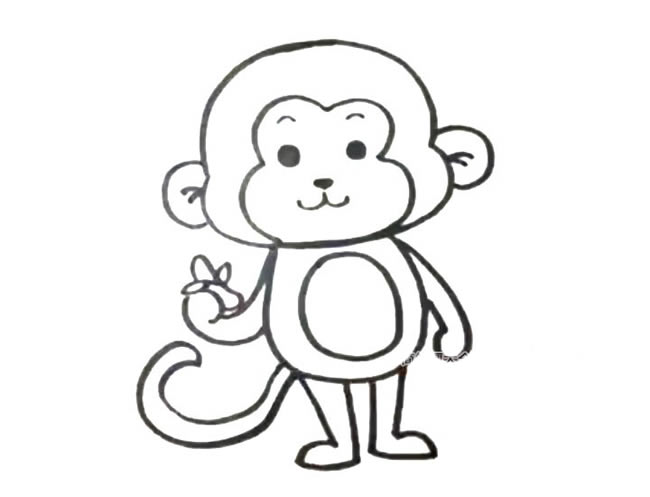 吃香蕉的猴子简笔画