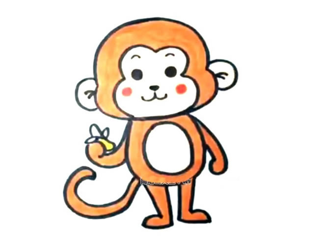 吃香蕉的猴子简笔画