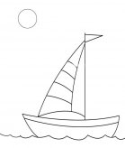 海上的帆船简笔画图片