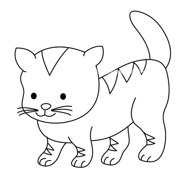可爱的小花猫简笔画图片