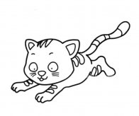 奔跑的小猫简笔画图片