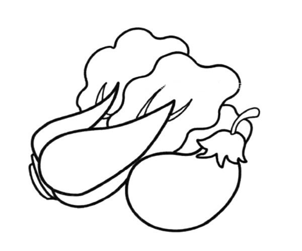 白菜和茄子简笔画图片