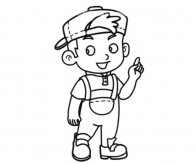 帅气的小男孩简笔画图片