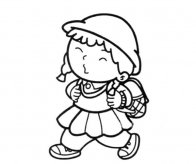 小女孩放学了简笔画