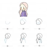 卡通女孩简笔画及步骤图解（一）