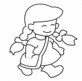 背书包的小女孩简笔画图片