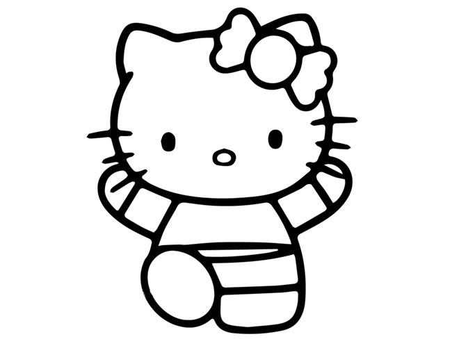 开心的kitty猫简笔画图片