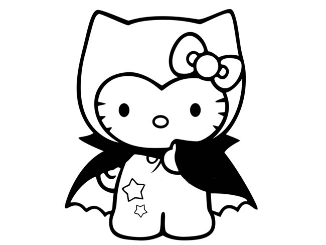 蝙蝠侠kitty猫简笔画图片