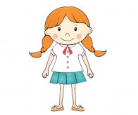 扎马尾辫的小女孩学生简笔画图片
