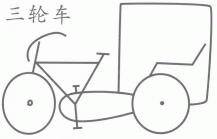 人力三轮车简笔画图片