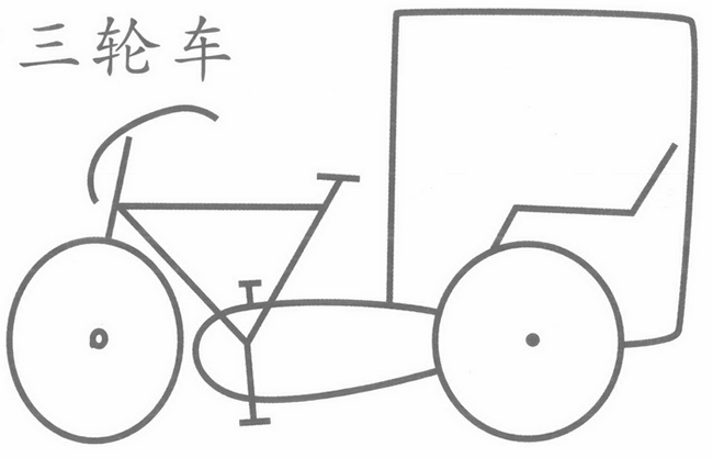 人力三轮车简笔画