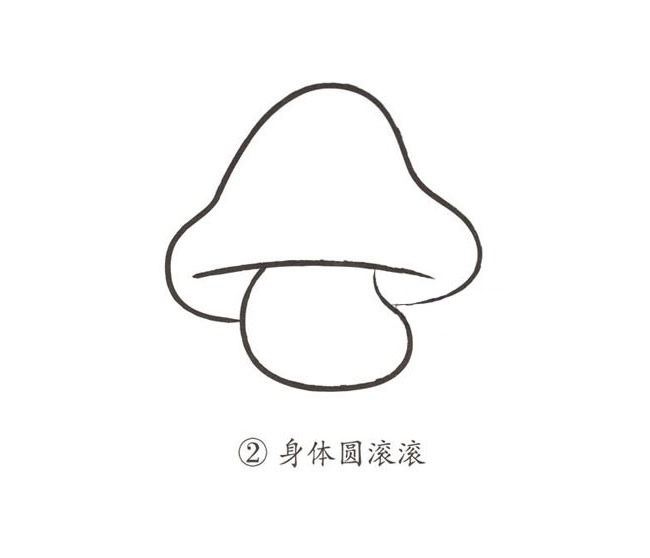 彩色蘑菇简笔画画法步骤