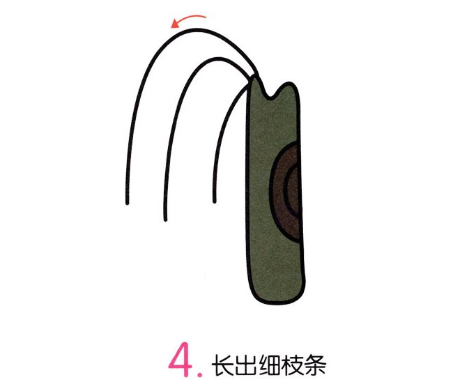 彩色柳树简笔画画法图片