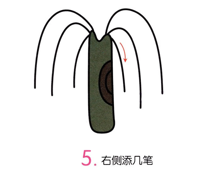 彩色柳树简笔画画法图片