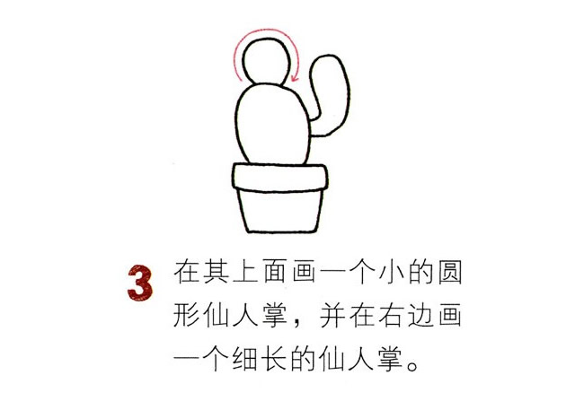彩色仙人掌简笔画图片