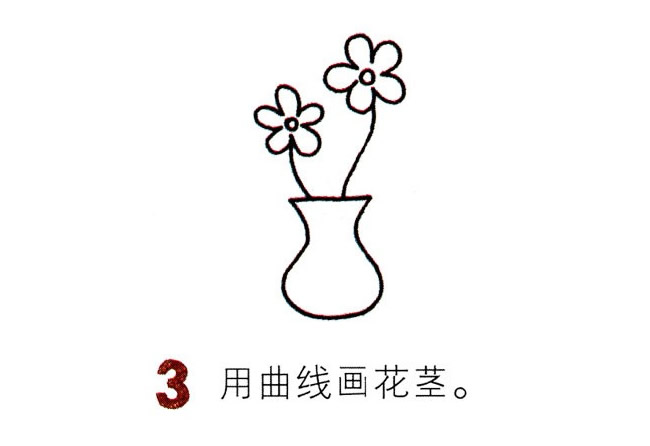 插在花瓶里的花简笔画图片