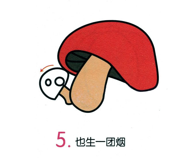 蘑菇简笔画彩色图片