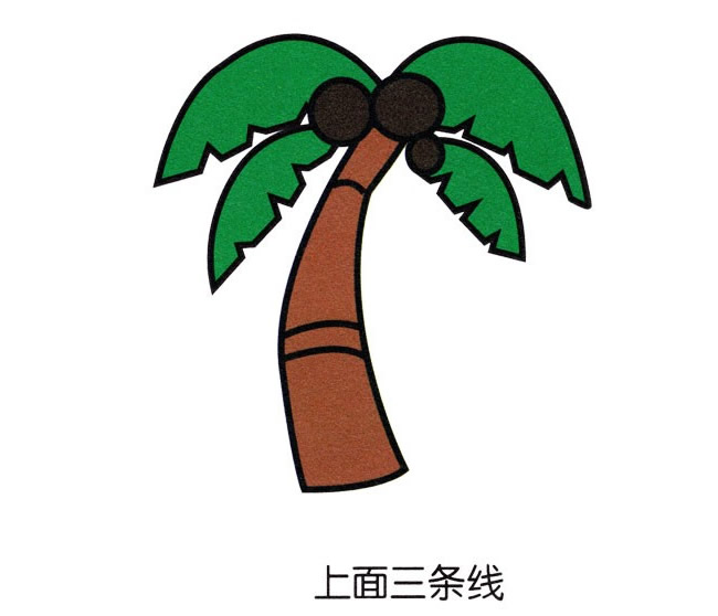 彩色椰子树简笔画图片