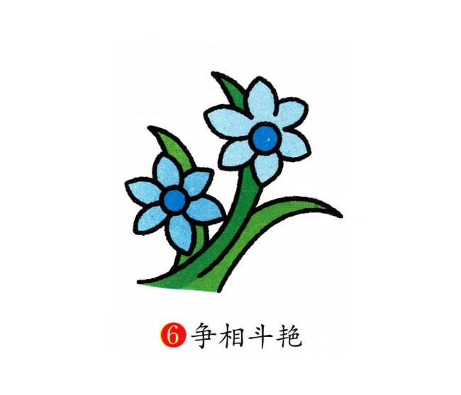 兰花简笔画彩色图片