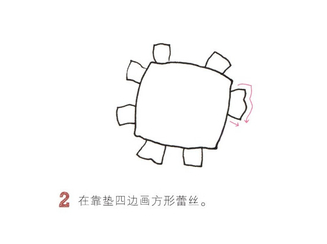 靠枕简笔画的画法图片