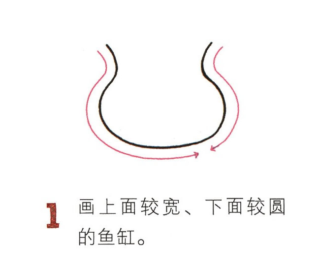鱼缸简笔画彩色图片