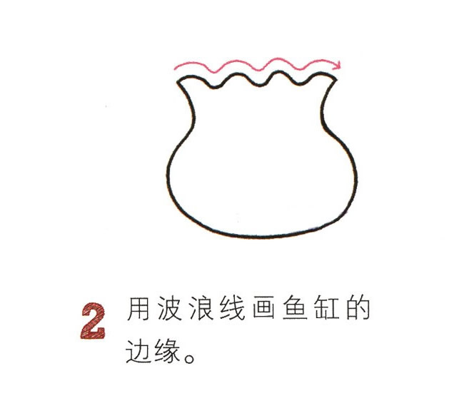鱼缸简笔画彩色图片