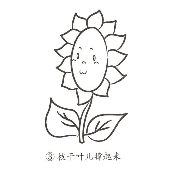 卡通向日葵简笔画图片