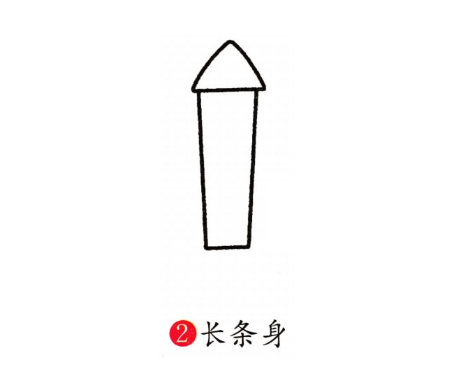 幼儿彩色火箭简笔画画法步骤图片