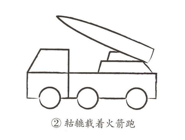 火箭车简笔画图片